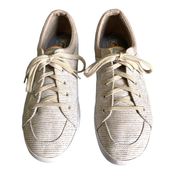 Keds Shoes Keds White And Gray Canvas Sneakers With Dream Foam Memory Insoles Size 9 Poshmark